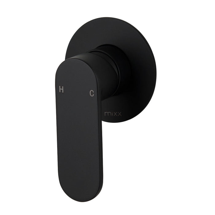 Mixx Saffron Shower Mixer (80mm Backplate) - Matt Black-Blue Leaf Bathware &amp; Tiles