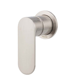 Mixx Saffron Shower Mixer Trim Kit (60mm Backplate) - Brushed Nickel-Blue Leaf Bathware &amp; Tiles