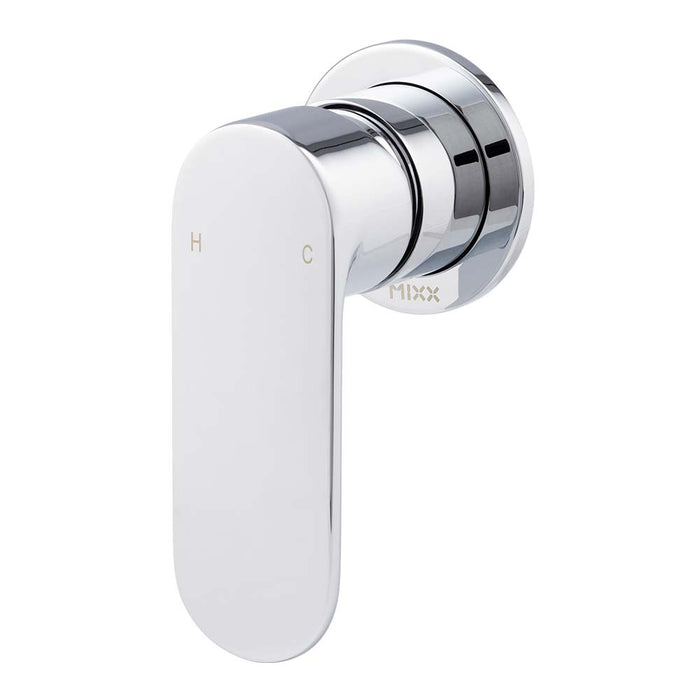 Mixx Saffron Shower Mixer Trim Kit (60mm Backplate) - Chrome-Blue Leaf Bathware &amp; Tiles