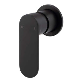 Mixx Saffron Shower Mixer Trim Kit (60mm Backplate) - Matt Black-Blue Leaf Bathware &amp; Tiles