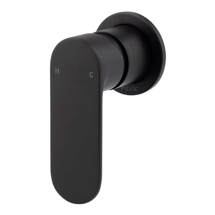 Mixx Saffron Shower Mixer Trim Kit (60mm Backplate) - Matt Black-Blue Leaf Bathware &amp; Tiles