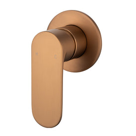 Mixx Saffron Shower Mixer Trim Kit (80mm Backplate) - Brushed Bronze-Blue Leaf Bathware &amp; Tiles
