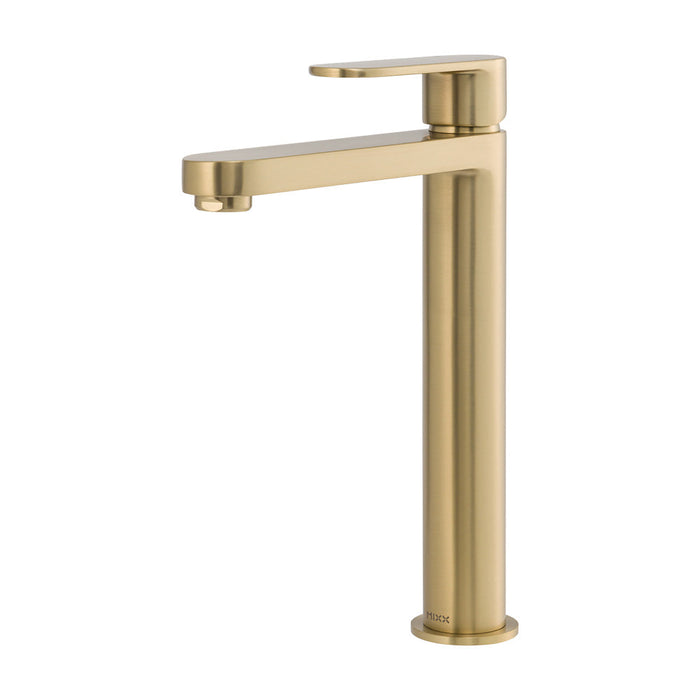 Mixx Saffron Tower Vessel Mixer - Brushed Gold-Blue Leaf Bathware &amp; Tiles