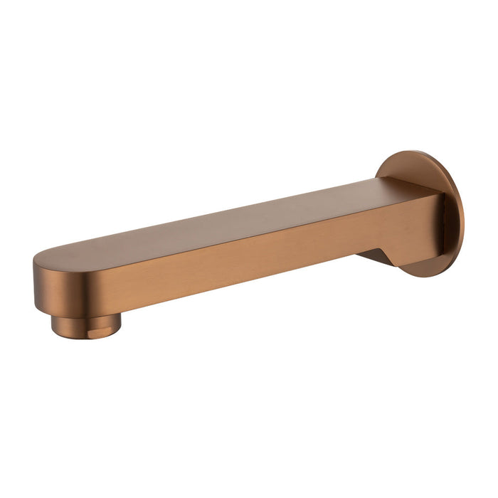 Mixx Saffron Wall Basin Spout 200mm - Brushed Bronze-Blue Leaf Bathware &amp; Tiles