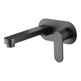 Mixx Saffron Wall Plate Mixer Trim Kit - Gun Metal-Blue Leaf Bathware &amp; Tiles