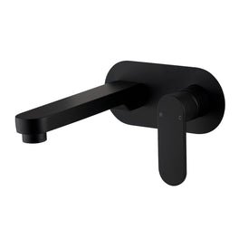 Mixx Saffron Wall Plate Mixer Trim Kit - Matt Black-Blue Leaf Bathware &amp; Tiles