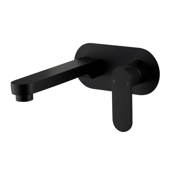 Mixx Saffron Wall Plate Mixer Trim Kit - Matt Black-Blue Leaf Bathware &amp; Tiles