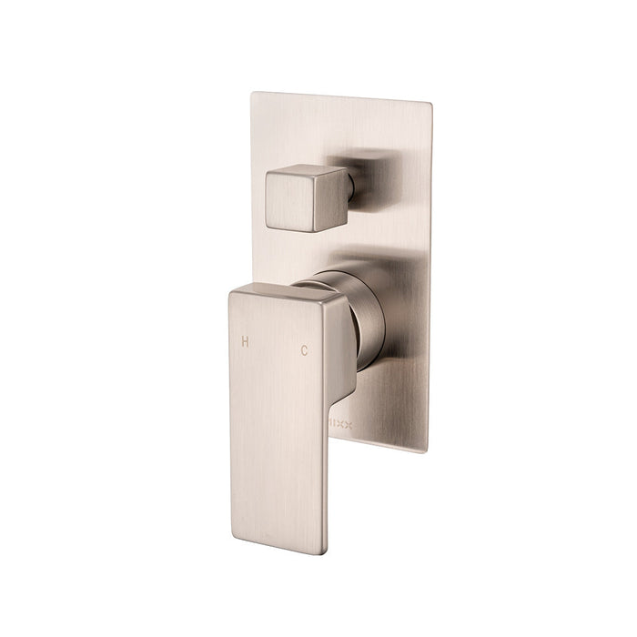 Mixx Sage Shower Diverter Mixer - Brushed Nickel-Blue Leaf Bathware &amp; Tiles