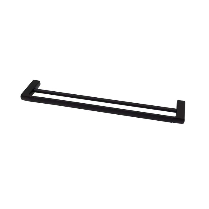 Mixx Sandalwood Double Towel Rail 600mm - Matt Black-Blue Leaf Bathware &amp; Tiles