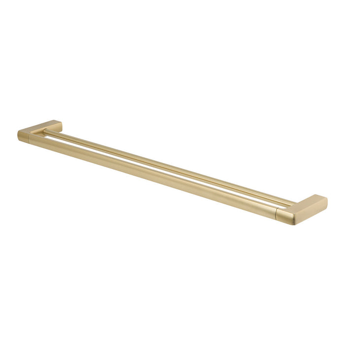 Mixx Sandalwood Double Towel Rail 800mm - Brushed Gold-Blue Leaf Bathware &amp; Tiles