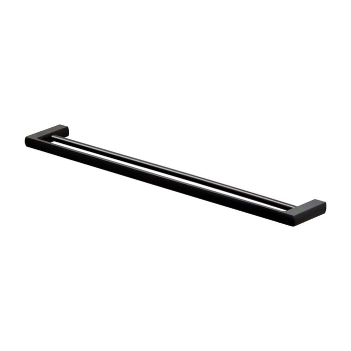 Mixx Sandalwood Double Towel Rail 800mm - Matt Black-Blue Leaf Bathware &amp; Tiles