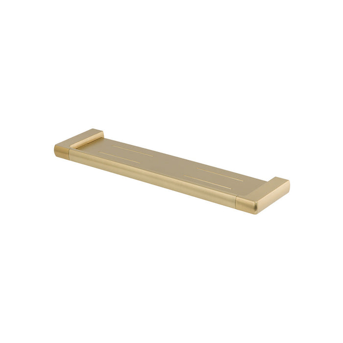 Mixx Sandalwood Shower Shelf - Brushed Gold-Blue Leaf Bathware &amp; Tiles