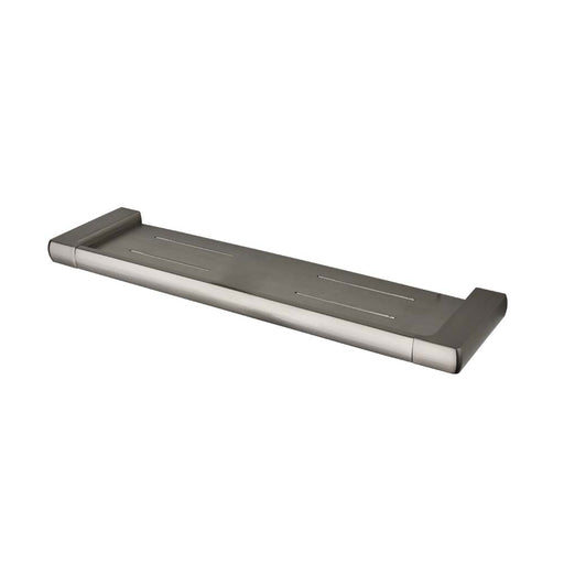 Mixx Sandalwood Shower Shelf - Brushed Nickel-Blue Leaf Bathware &amp; Tiles