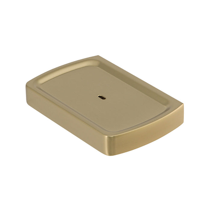 Mixx Sandalwood Soap Dish - Brushed Gold-Blue Leaf Bathware &amp; Tiles