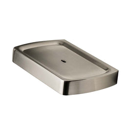 Mixx Sandalwood Soap Dish - Brushed Nickel-Blue Leaf Bathware &amp; Tiles