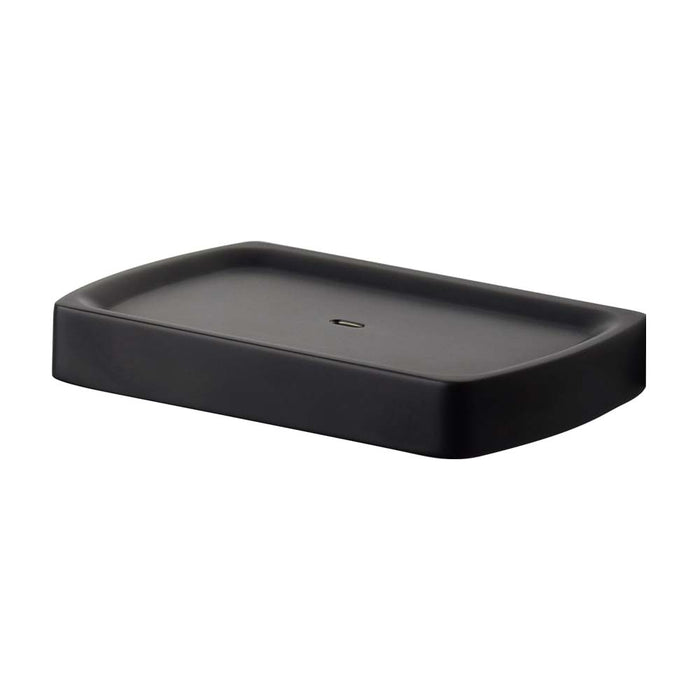Mixx Sandalwood Soap Dish - Matt Black-Blue Leaf Bathware &amp; Tiles