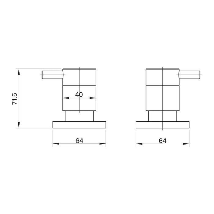 Mixx Spruce Lever 1/4 Turn C/Disc Wall Stops Set - Chrome (PR)-Blue Leaf Bathware &amp; Tiles