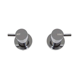 Mixx Spruce Lever 1/4 Turn C/Disc Wall Stops Set - Chrome (PR)-Blue Leaf Bathware &amp; Tiles