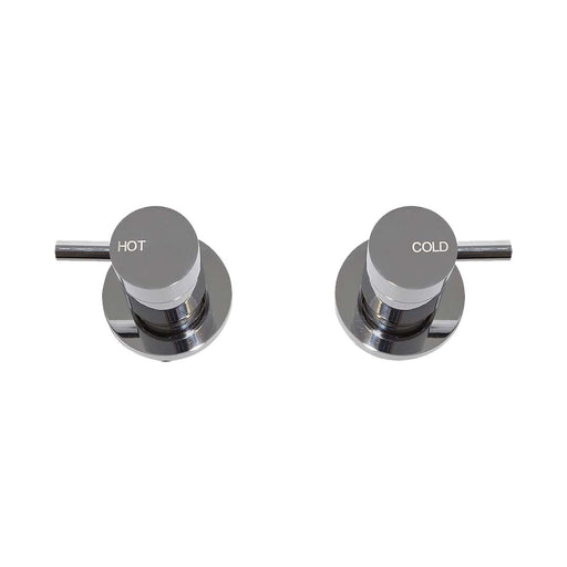 Mixx Spruce Lever 1/4 Turn C/Disc Wall Stops Set - Chrome (PR)-Blue Leaf Bathware &amp; Tiles