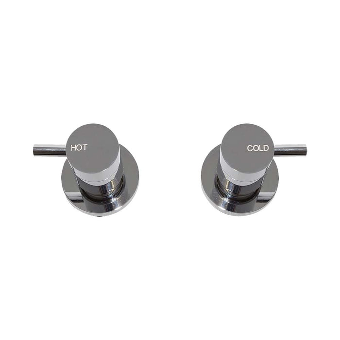 Mixx Spruce Lever 1/4 Turn C/Disc Wall Stops Set - Chrome (PR)-Blue Leaf Bathware &amp; Tiles