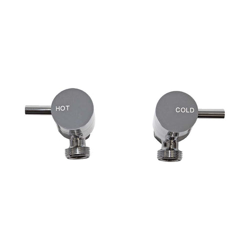 Mixx Spruce Lever 1/4 Turn C/Disc Washing Machine Taps - Chrome-Blue Leaf Bathware &amp; Tiles