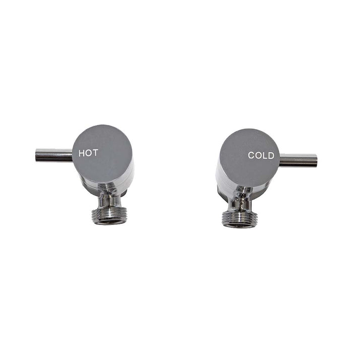Mixx Spruce Lever 1/4 Turn C/Disc Washing Machine Taps - Chrome-Blue Leaf Bathware &amp; Tiles