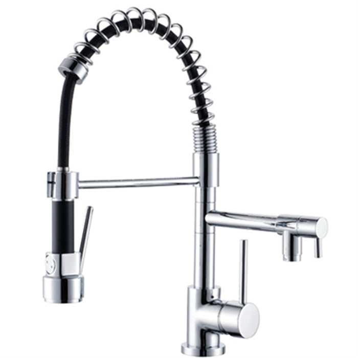 Nero Gamma Pull Out Spray Sink Mixer - Chrome-NR130077CH-blue-leaf-bathware