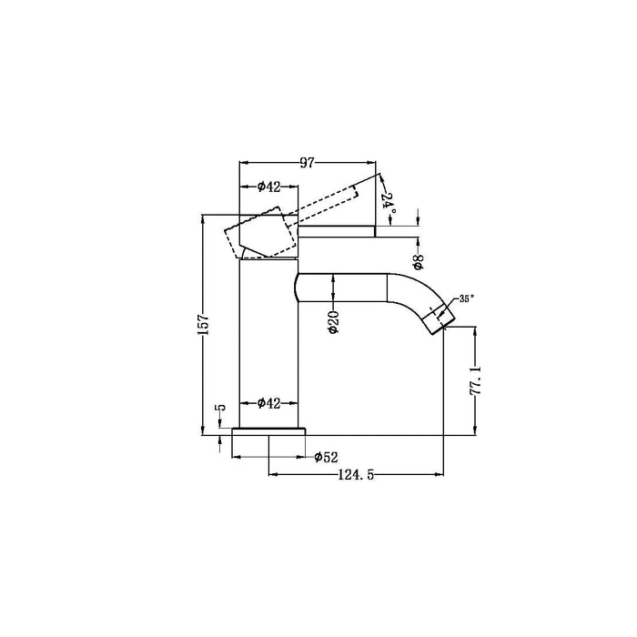 Nero Zen 316L Basin Mixer - Brushed Nickel-NR162201BN-blue-leaf-bathware