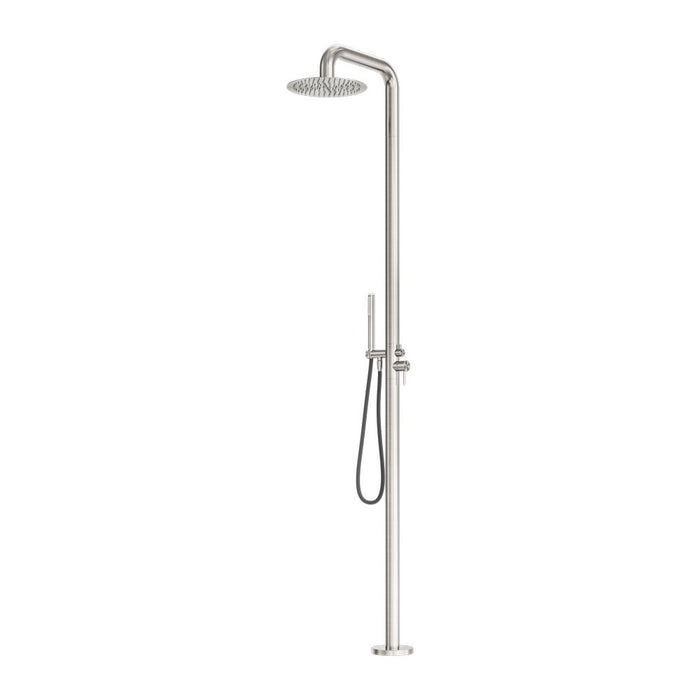 Nero Zen 316L Outdoor Freestanding Shower Column - Brushed Nickel-NR162205aBN-blue-leaf-bathware