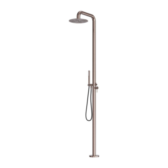 Nero Zen 316L Outdoor Freestanding Shower Column - Brushed Bronze-NR162205aBZ-blue-leaf-bathware