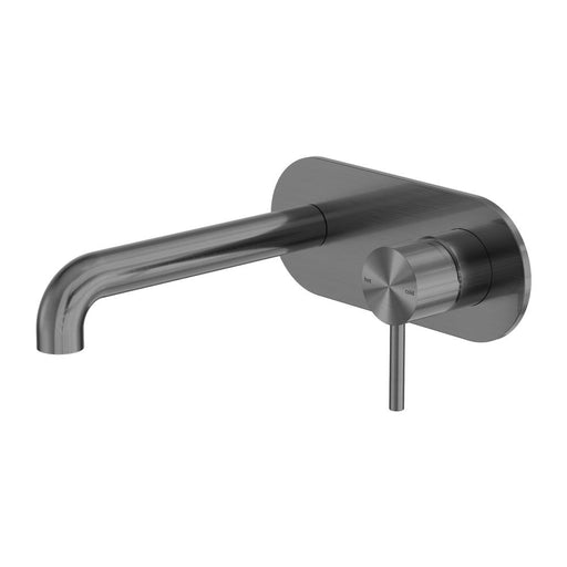 Nero Zen 316L Wall Basin/Bath Mixer - Graphite-blue-leaf-bathware