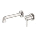 Nero Zen 316L Wall Basin/Bath Mixer Separate Back Plate - Brushed Nickel-blue-leaf-bathware