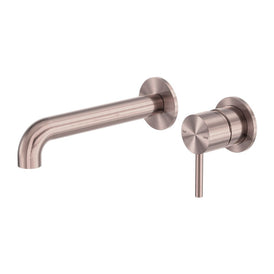 Nero Zen 316L Wall Basin/Bath Mixer Separate Back Plate - Brushed Bronze-blue-leaf-bathware