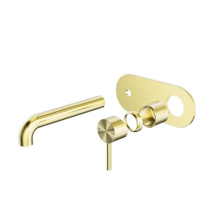 Nero Zen 316L Wall Basin/Bath Mixer (Trim Kit Only) - Brushed Gold-blue-leaf-bathware