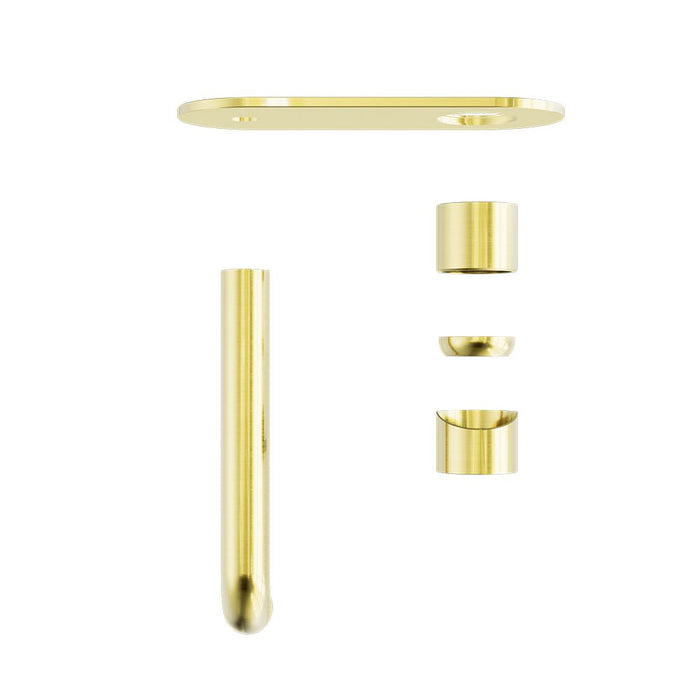 Nero Zen 316L Wall Basin/Bath Mixer (Trim Kit Only) - Brushed Gold-blue-leaf-bathware