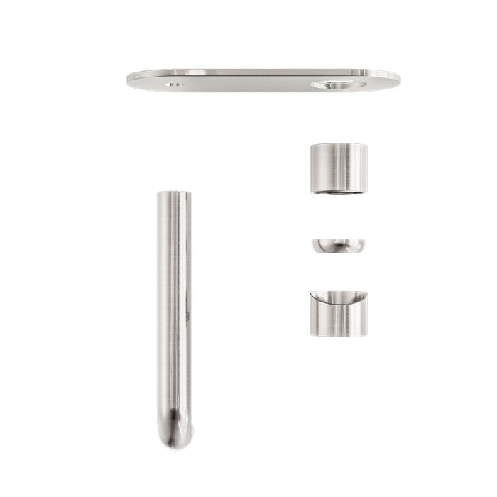 Nero Zen 316L Wall Basin/Bath Mixer (Trim Kit Only) - Brushed Nickel-blue-leaf-bathware