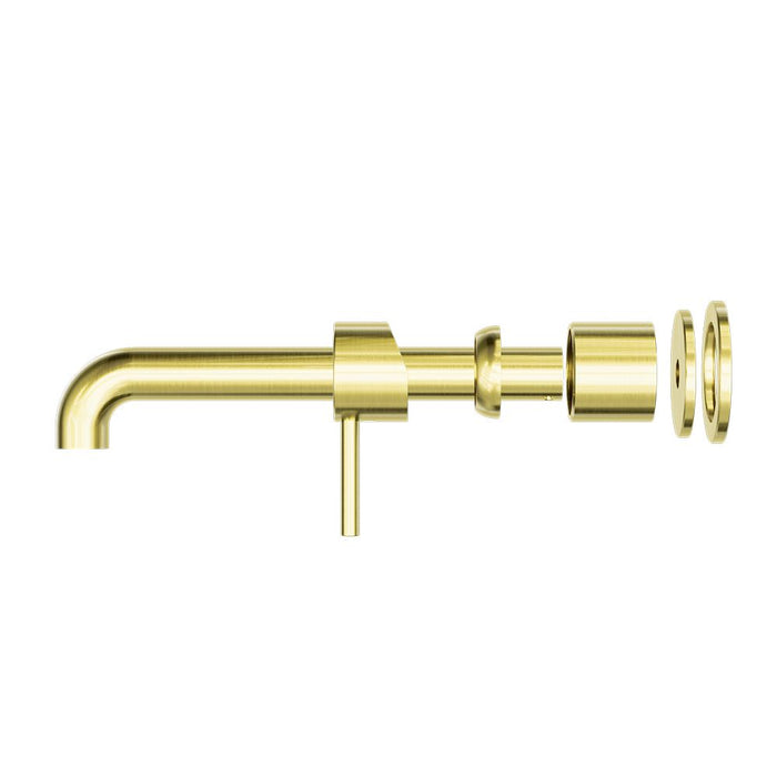 Nero Zen 316L Wall Basin/Bath Mixer Separate Back Plate (Trim Kit Only) - Brushed Gold-blue-leaf-bathware