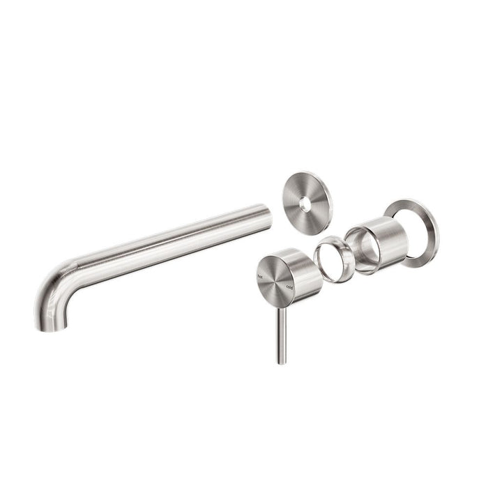 Nero Zen 316L Wall Basin/Bath Mixer Separate Back Plate (Trim Kit Only) - Brushed Nickel-blue-leaf-bathware