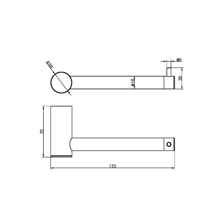 Nero Zen 316L Toilet Roll Holder - Graphite-NR1686GR-blue-leaf-bathware