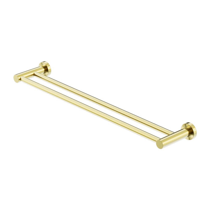 Nero Mecca Double Towel Rail - Brushed Gold-blue-leaf-bathware