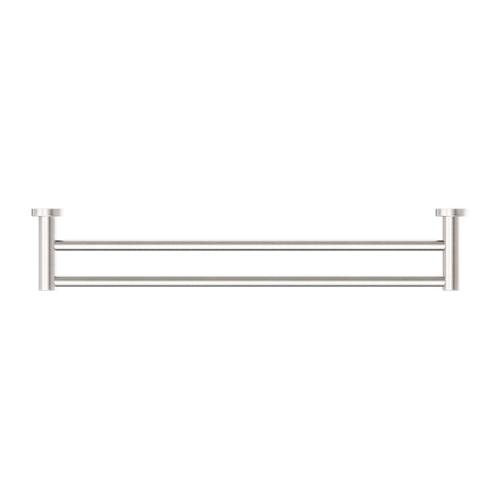 Nero Mecca Double Towel Rail - Brushed Nickel-blue-leaf-bathware