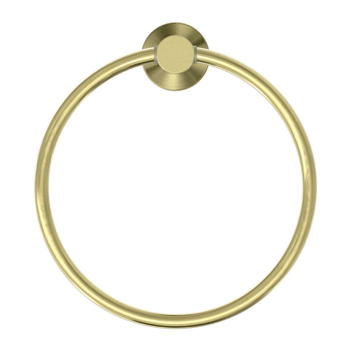 Nero Mecca Hand Towel Ring - Brushed Gold-NR1980BG-blue-leaf-bathware