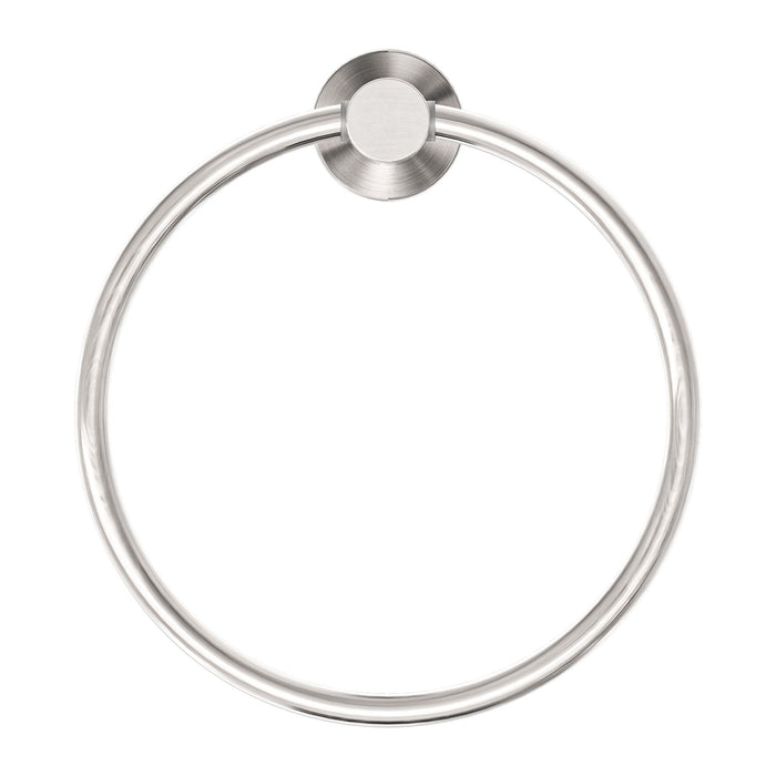 Nero Mecca Hand Towel Ring - Brushed Nickel-NR1980BN-blue-leaf-bathware