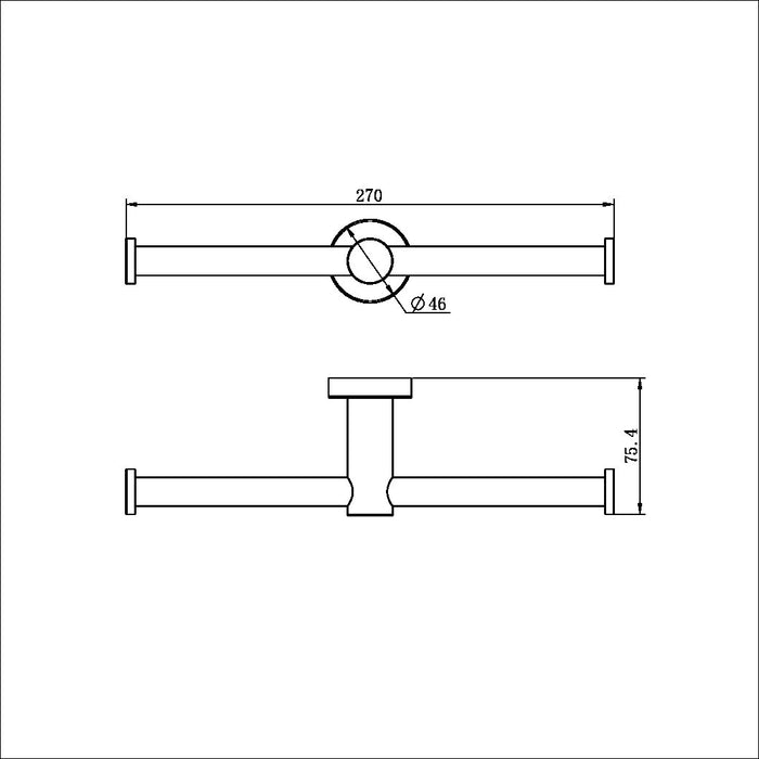 Nero Mecca Double Toilet Roll Holder - Matte Black-NR1986DMB-blue-leaf-bathware