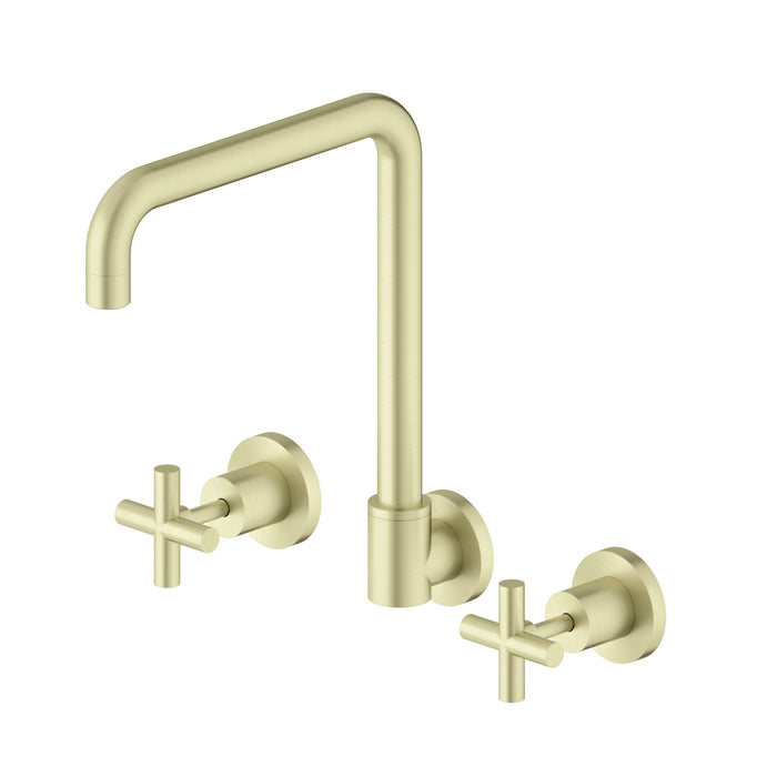 Nero X Plus Wall Kitchen Set Swivel Spout - Brushed Gold-NR201607BG-blue-leaf-bathware