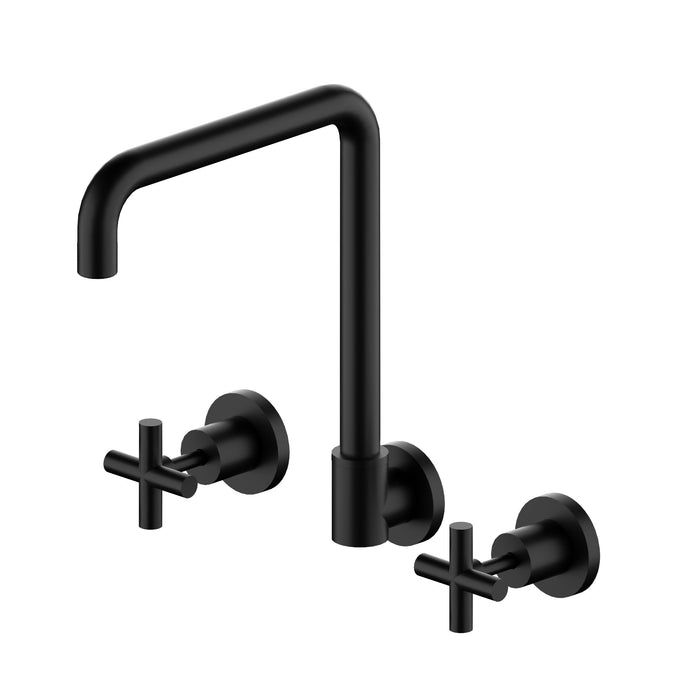 Nero X Plus Wall Kitchen Set Swivel Spout - Matte Black-NR201607MB-blue-leaf-bathware