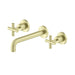 Nero X Plus Wall Basin Set - Brushed Gold-blue-leaf-bathware