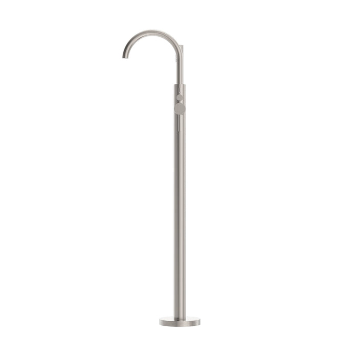 Nero Mecca Round Freestanding Mixer With Hand Shower - Brushed Nickel-NR210903aBN-blue-leaf-bathware