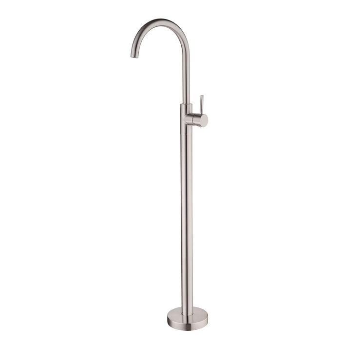 Nero Mecca Freestanding Bath Mixer - Brushed Nickel-NR210903a01BN-blue-leaf-bathware