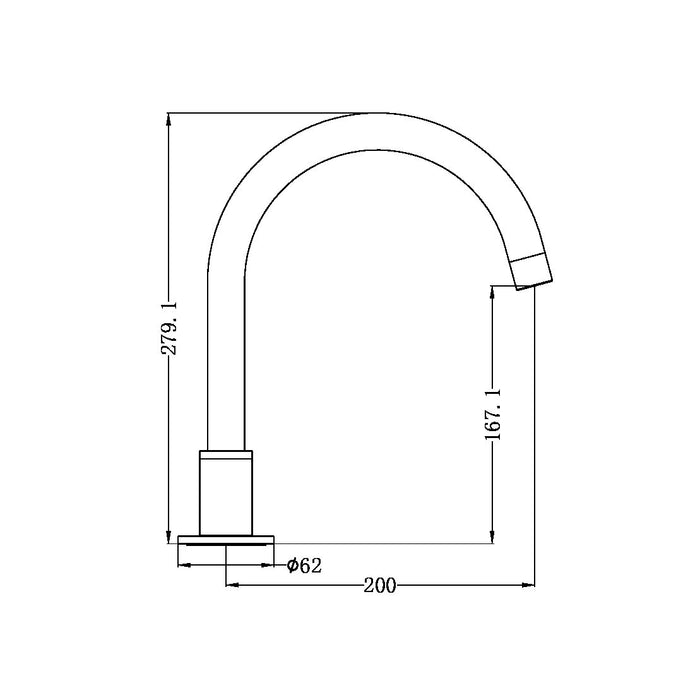 Nero Kara Hob Mount Bath Spout Only G1/2 Female Inlet - Brushed Nickel-NR211703bBN-blue-leaf-bathware